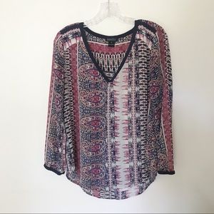 Lucky Brand | Sheer Peasant Blouse | M